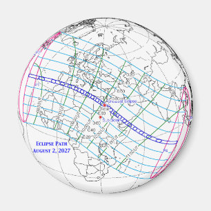 Imán Mapa del eclipse solar total de 2027