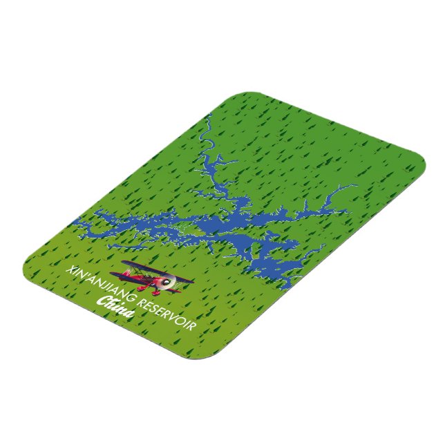 Imán Mapa del embalse de Xin'anjiang China (Lado Izquierdo)
