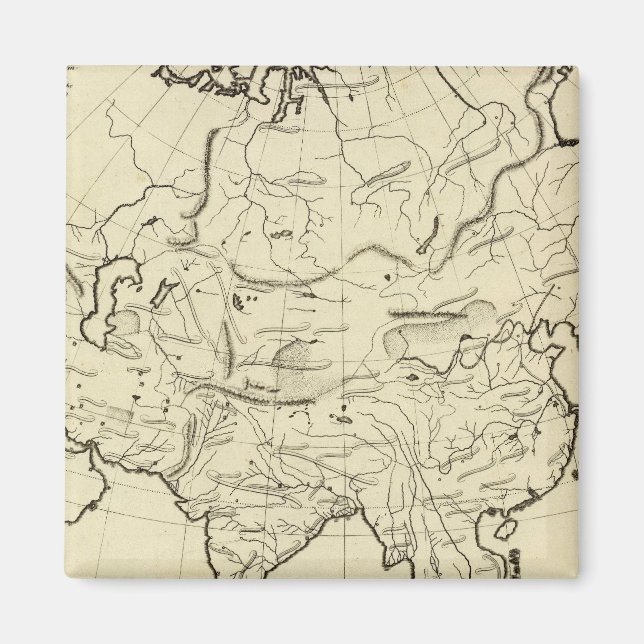 Imán Mapa del esquema de Asia (Frente)