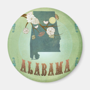 Imán Mapa del estado de Alabama - verde