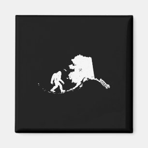 Imán Mapa del estado de Alaska Mapa Sasquatch Hombres R