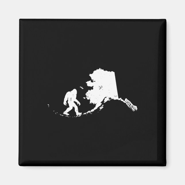 Imán Mapa del estado de Alaska Mapa Sasquatch Hombres R (Frente)