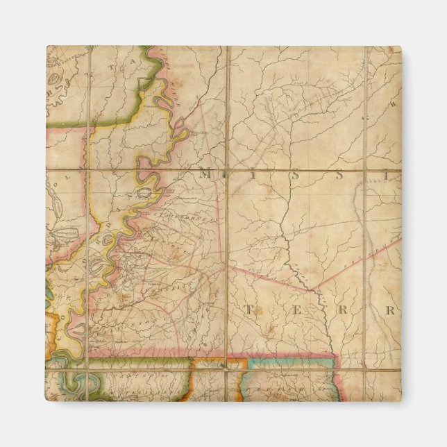 Imán Mapa del estado de Luisiana (Frente)