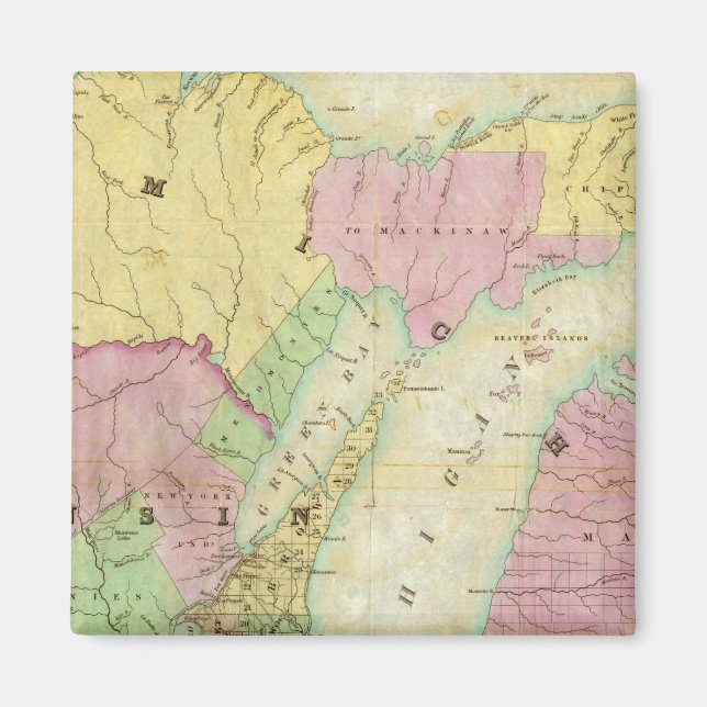 Imán Mapa del estado de Michigan (Frente)