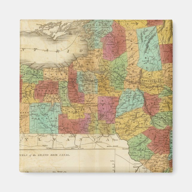 Imán Mapa Del Estado De Nueva York (Frente)