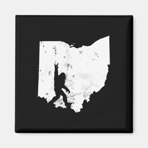 Imán Mapa del estado de Ohio a pie de página Sasquatch