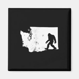 Imán Mapa del Estado de Washington de Bigfoot Sasquatch
