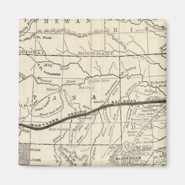 Imán Mapa del ferrocarril del Pacífico septentrional (Frente)