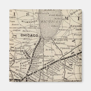 Imán Mapa del ferrocarril Wabash