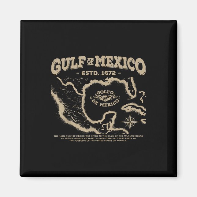 Imán Mapa Del Golfo De México 1672 (Frente)