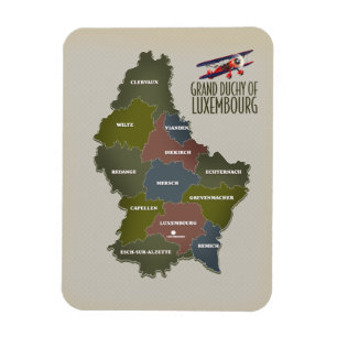Imán Mapa del Gran Ducado de Luxemburgo
