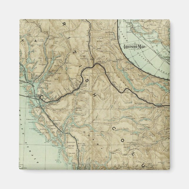 Imán Mapa Del Gran Ferrocarril Del Pacífico (Frente)