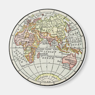 Imán Mapa del hemisferio oriental de arte de viaje