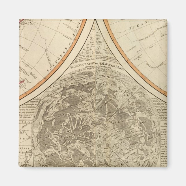 Imán Mapa del hemisferio sur mundial (Frente)