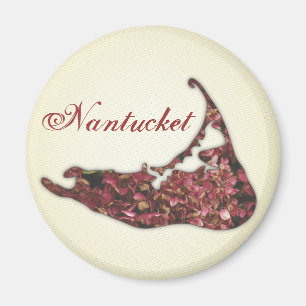 Imán Mapa del Hydrangea de la isla de Nantucket,