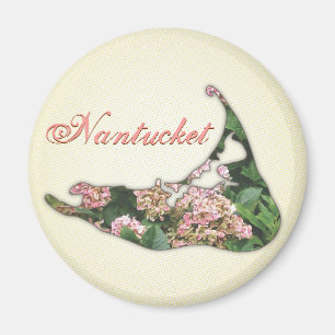 Imán Mapa del Hydrangea de la isla de Nantucket,