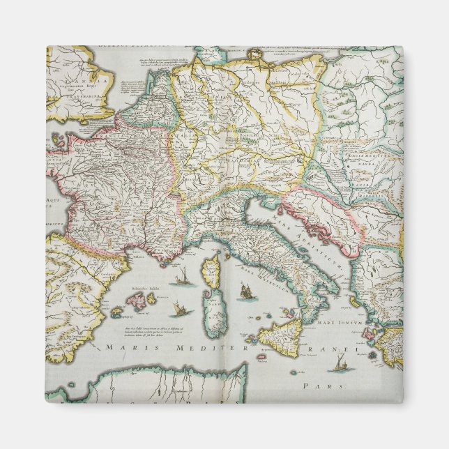 Imán Mapa del Imperio de Carlomagno (Frente)