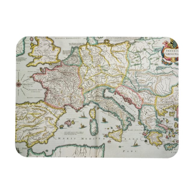 Imán Mapa del Imperio de Carlomagno (Horizontal)