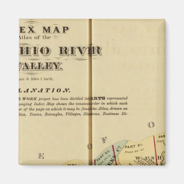 Imán Mapa del índice del Atlas del Alto Río Ohio (Frente)