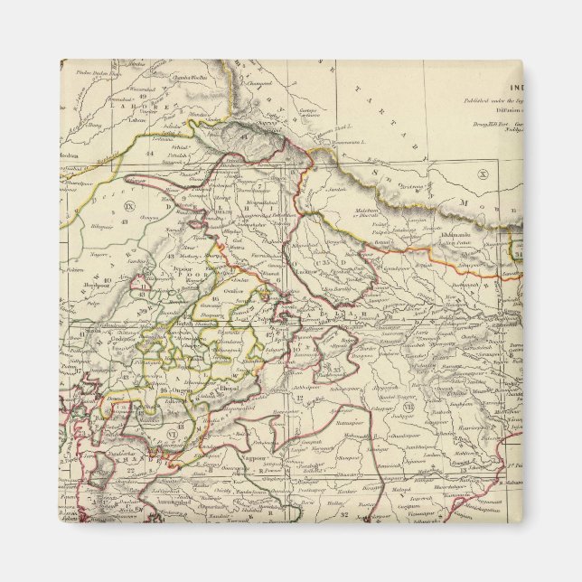 Imán Mapa del índice India XII (Frente)