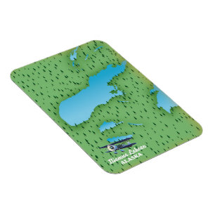 Imán Mapa del lago Iliamna Alaska
