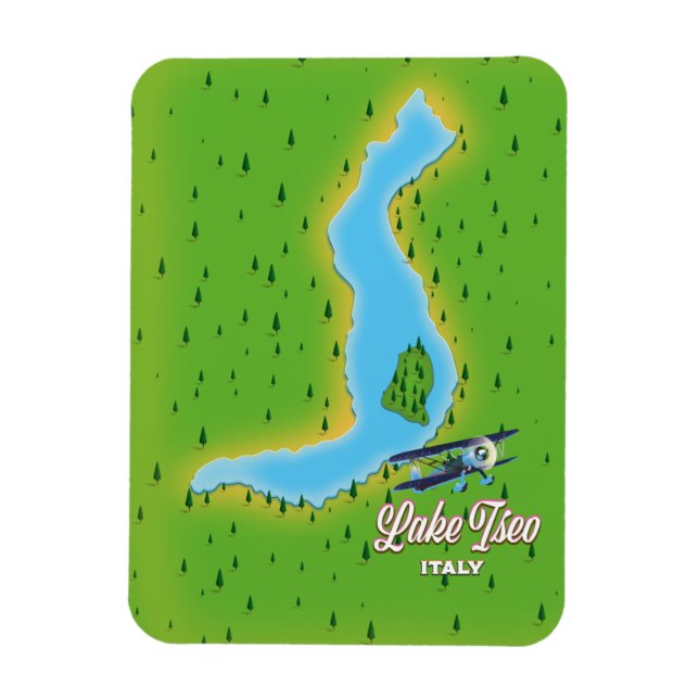 Imán Mapa del lago Iseo en Italia (Vertical)