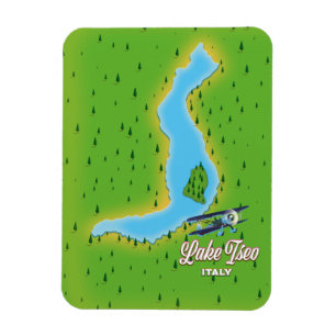 Imán Mapa del lago Iseo Italia
