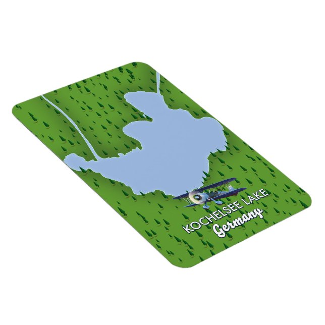 Imán Mapa del lago Kochelsee, Alemania (Lado Derecho)