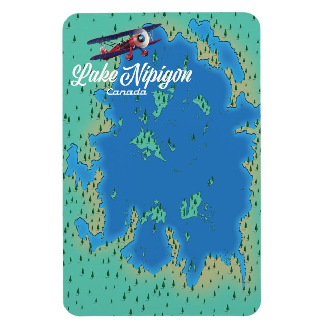 Imán Mapa del lago Nipigon Canadá (Vertical)
