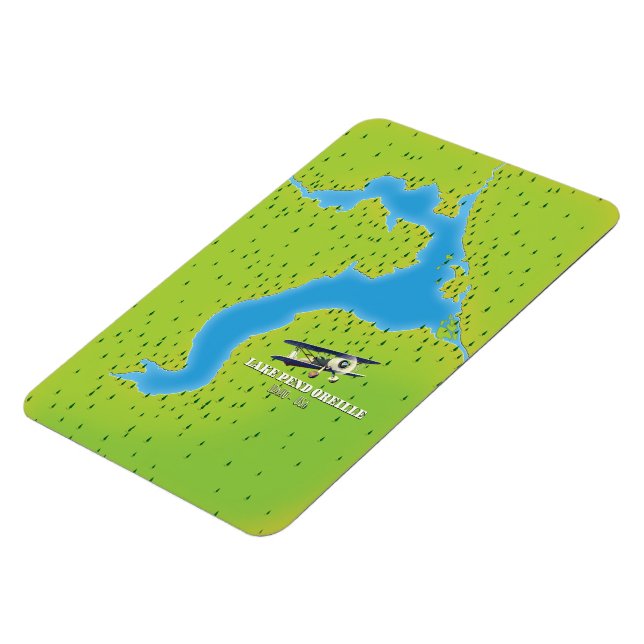Imán mapa del lago pend idaho (Lado Izquierdo)