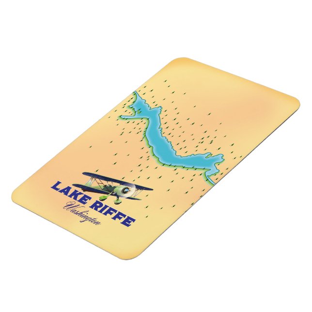 Imán Mapa del lago Riffe Washington (Lado Izquierdo)