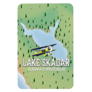 Imán Mapa del lago Skadar Albania y Montenegro