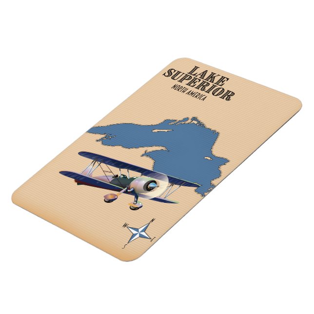 Imán Mapa del lago Superior Norteamérica (Lado Izquierdo)