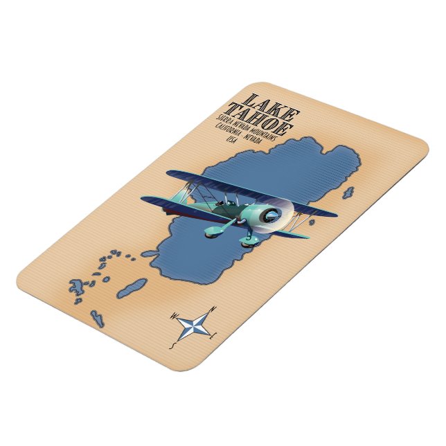 Imán Mapa del Lago Tahoe Sierra Nevada California Nevad (Lado Izquierdo)