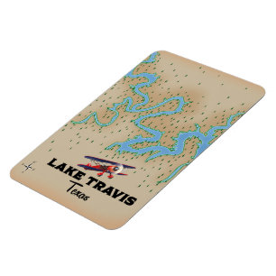 Imán Mapa del lago Travis Texas