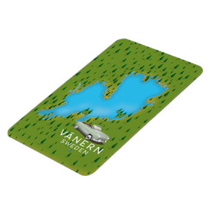 Imán Mapa del lago Vänern Suecia