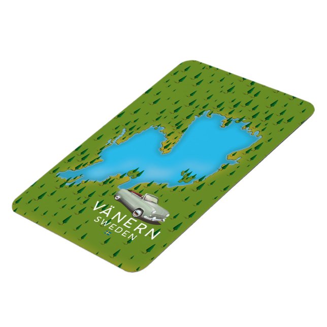 Imán Mapa del lago Vänern Suecia (Lado Izquierdo)