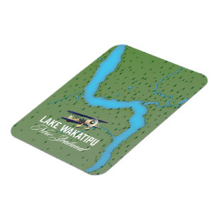 Imán Mapa del lago Wakatipu Nueva Zelanda