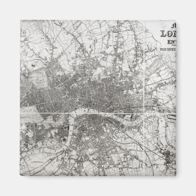 Imán Mapa del Londres moderno y sus alrededores, 1854 (Frente)