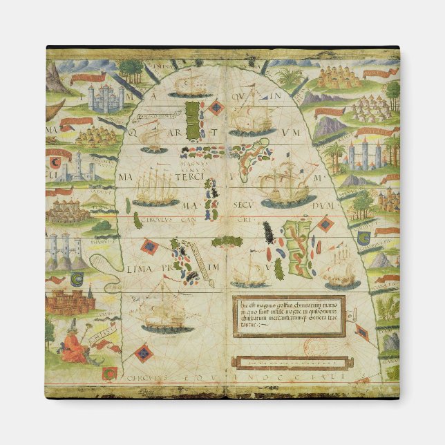 Imán Mapa del mar de China, facsímil del 'Atlas Miller' (Frente)
