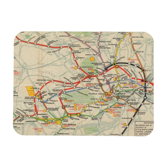 Imán Mapa del metro de Londres (Horizontal)