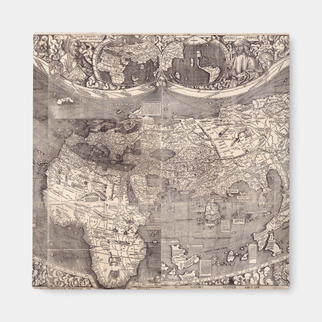 Imán Mapa del mundo | 1507 (Frente)