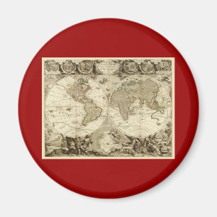 Imán Mapa del mundo 1708 de Jean Baptiste Nolin