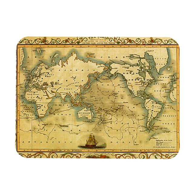 Imán Mapa del mundo antiguo (Horizontal)