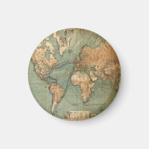 Imán Mapa del mundo antiguo de la vieja época