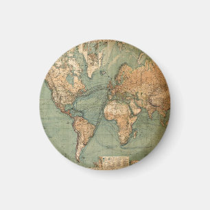 Imán Mapa del mundo antiguo de la vieja época