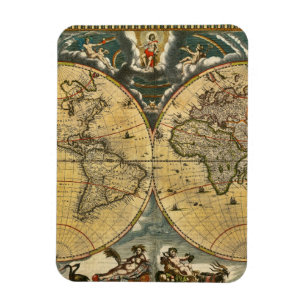 Imán Mapa del mundo antiguo perturbado #2