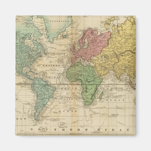 Imán Mapa del mundo colorido