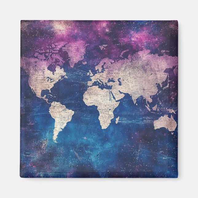 Imán Mapa del mundo de la época celestial (4) (Frente)