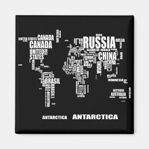 Imán Mapa del mundo de la tipografía